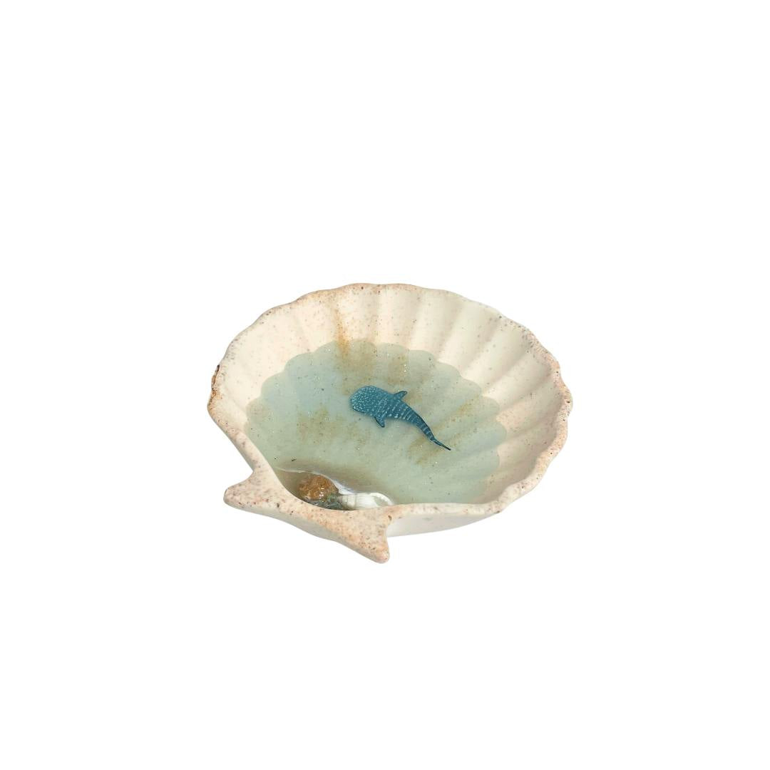 Scallop Shell Trinket Dish - Whale Shark